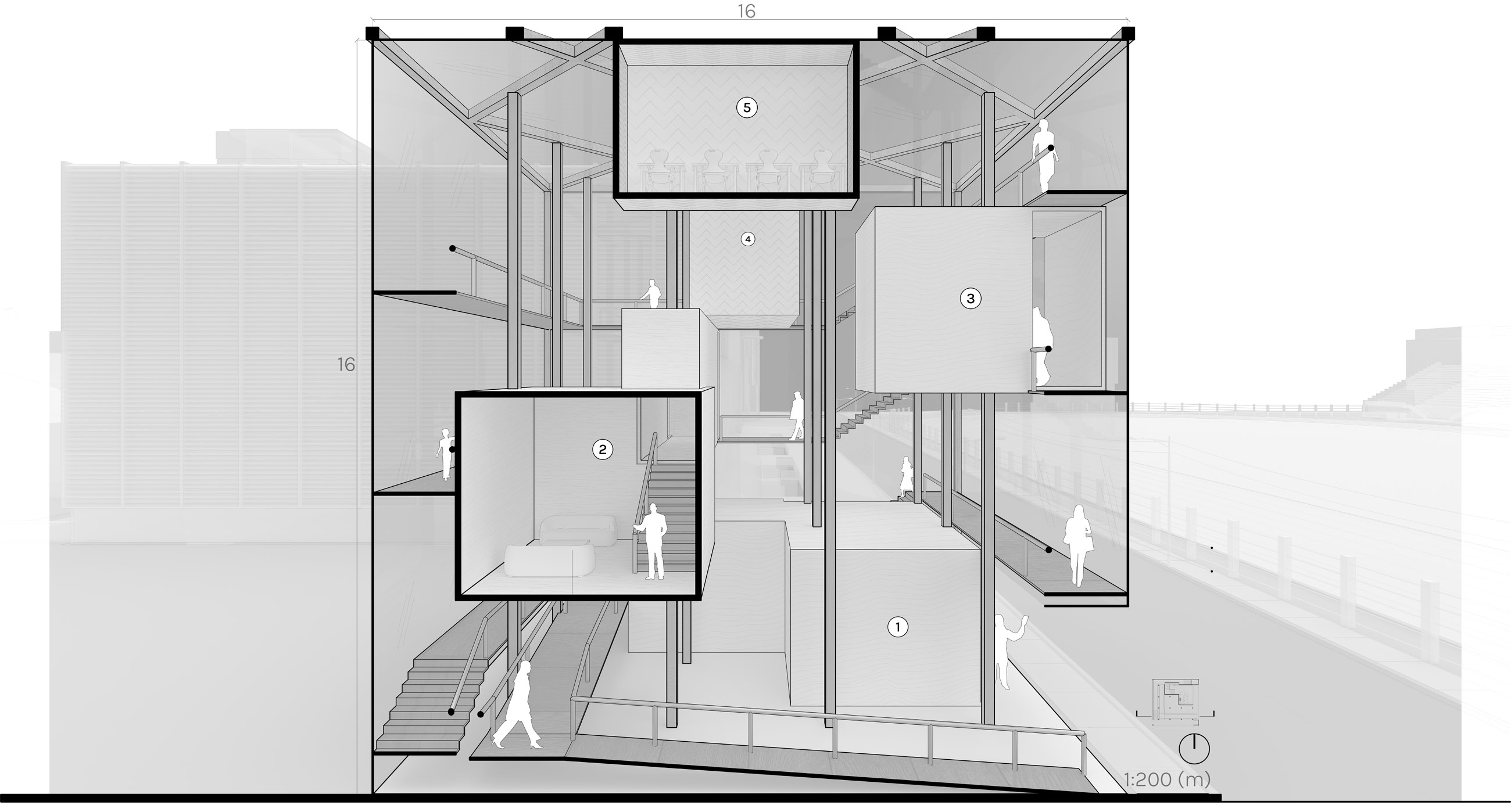 lateral section perspective